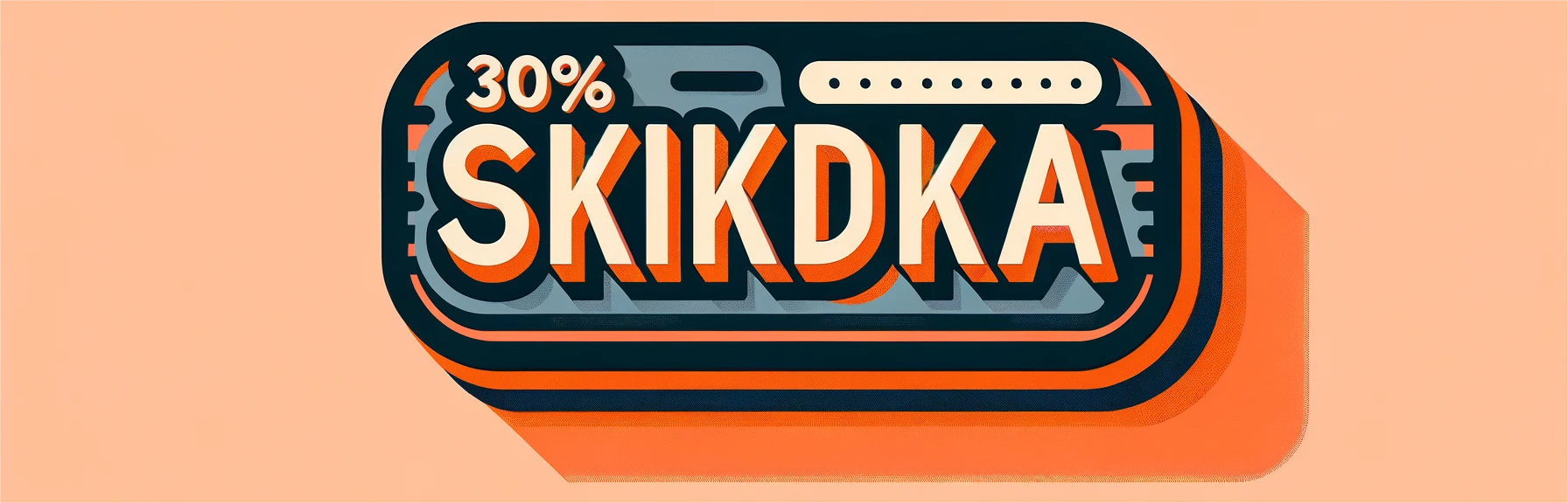 DALL·E 2024-03-22 19.23.45 - Create a banner image in a horizontal format that exclusively features the text _30% скидка_ in Russian, with a flat design aesthetic. The design shou